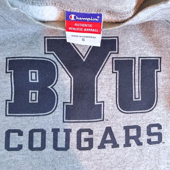 Vintage Y2K BYU Cougars Crew Neck Champion Collegiate Sweatshirt Size Small - Picture 5 of 11